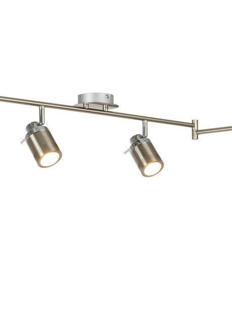 Searchlight Electric Samson 6Lt Split Bar Spotlight - Satin Silver Metal 6606SS