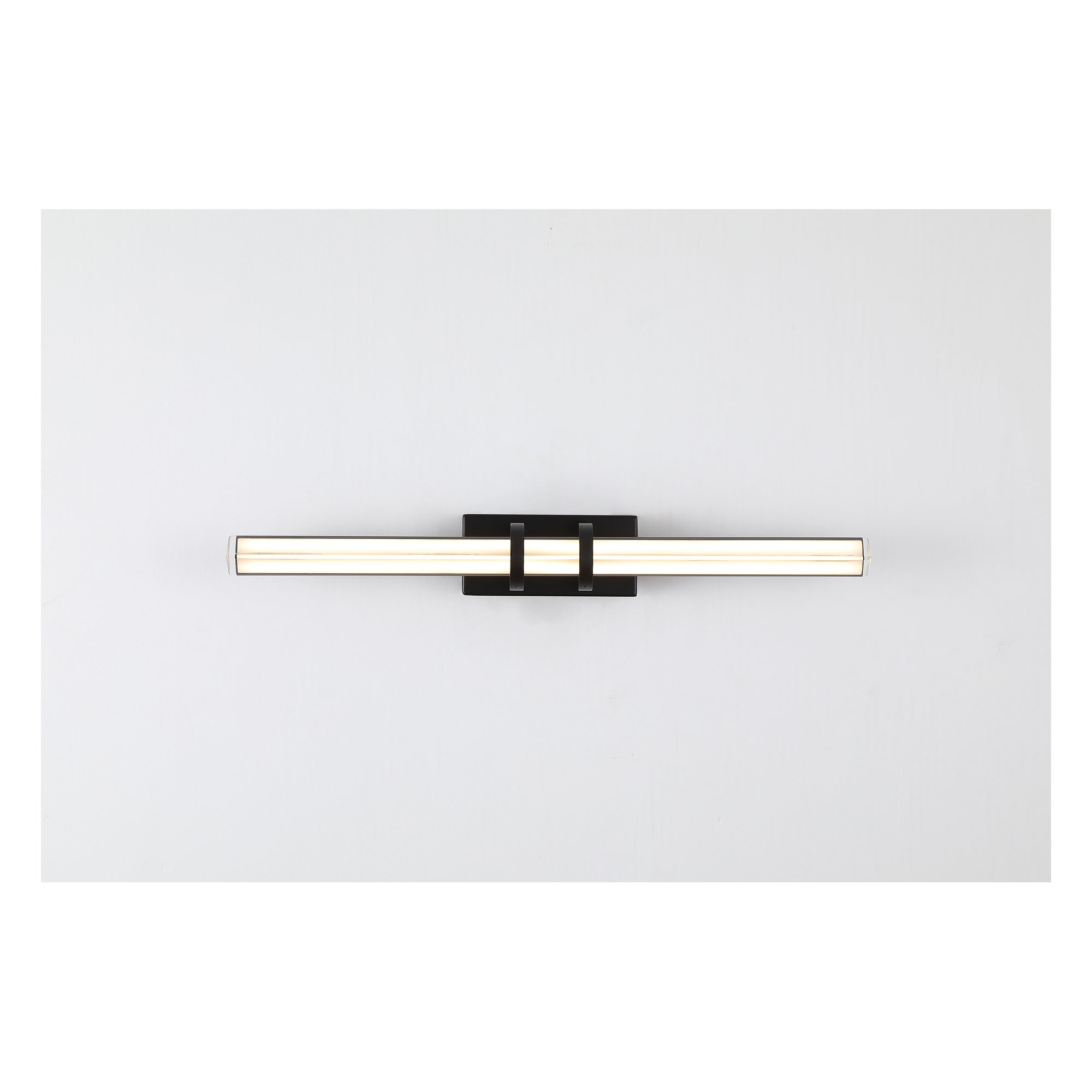 Parma LED Wall Light, Matt Black Metal & Clear Glass