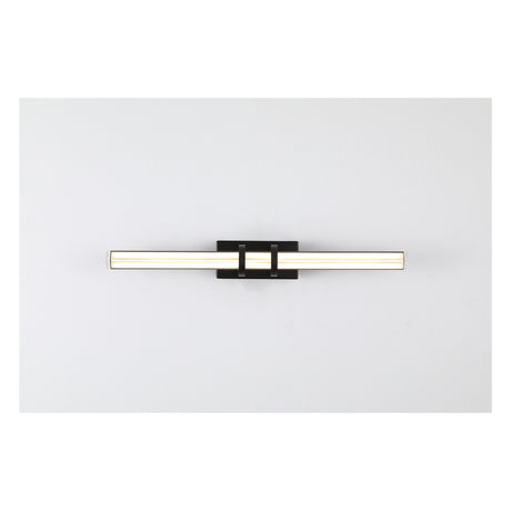 Parma LED Wall Light, Matt Black Metal & Clear Glass