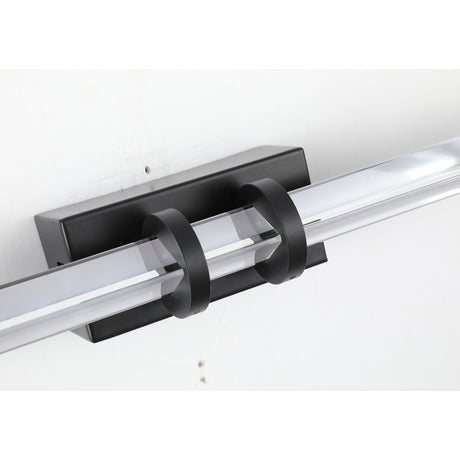 Searchlight Electric Parma LED Wall Light, Matt Black Metal & Clear Glass 66412BK