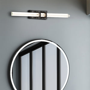 Searchlight Electric Parma LED Wall Light, Matt Black Metal & Clear Glass 66412BK