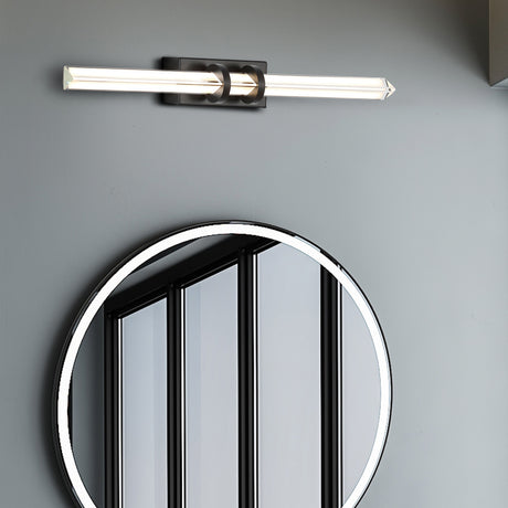 Searchlight Electric Parma LED Wall Light, Matt Black Metal & Clear Glass 66412BK