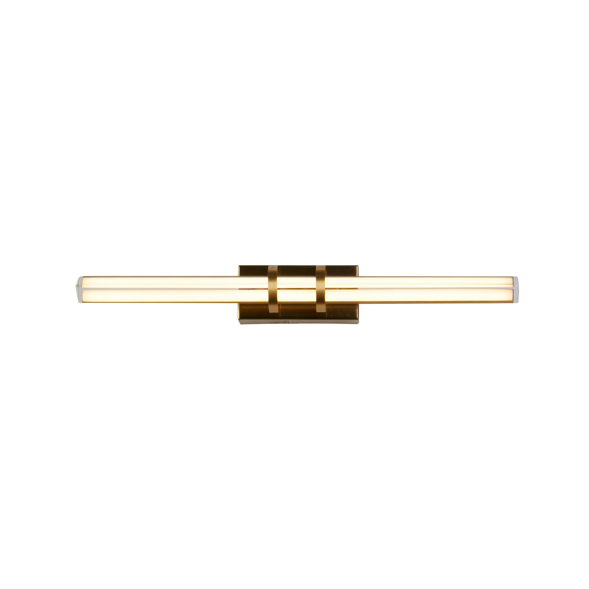 Parma LED Wall Light, Satin Brass Metal & Clear Glass