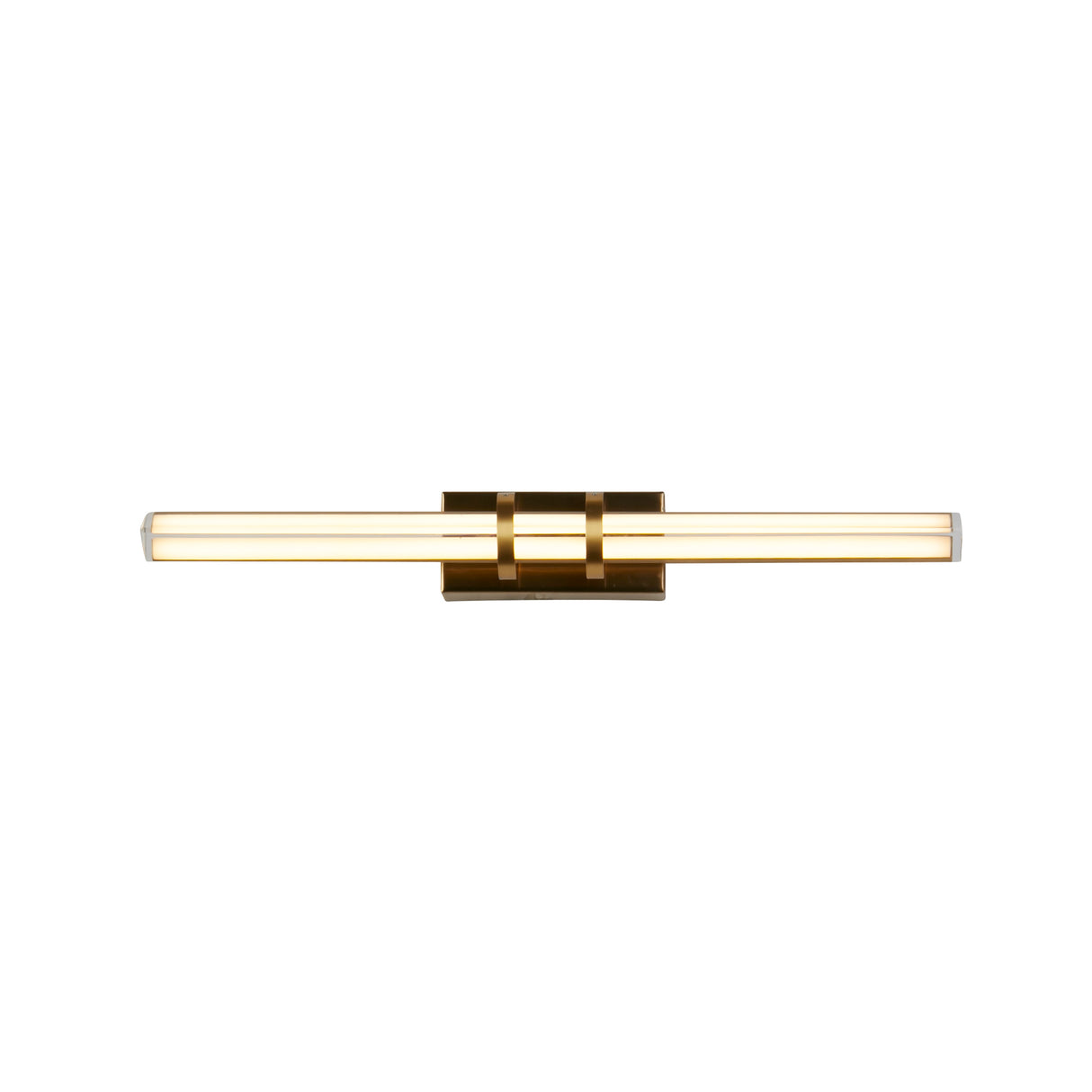 Parma LED Wall Light, Satin Brass Metal & Clear Glass