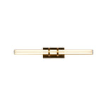 Parma LED Wall Light, Satin Brass Metal & Clear Glass