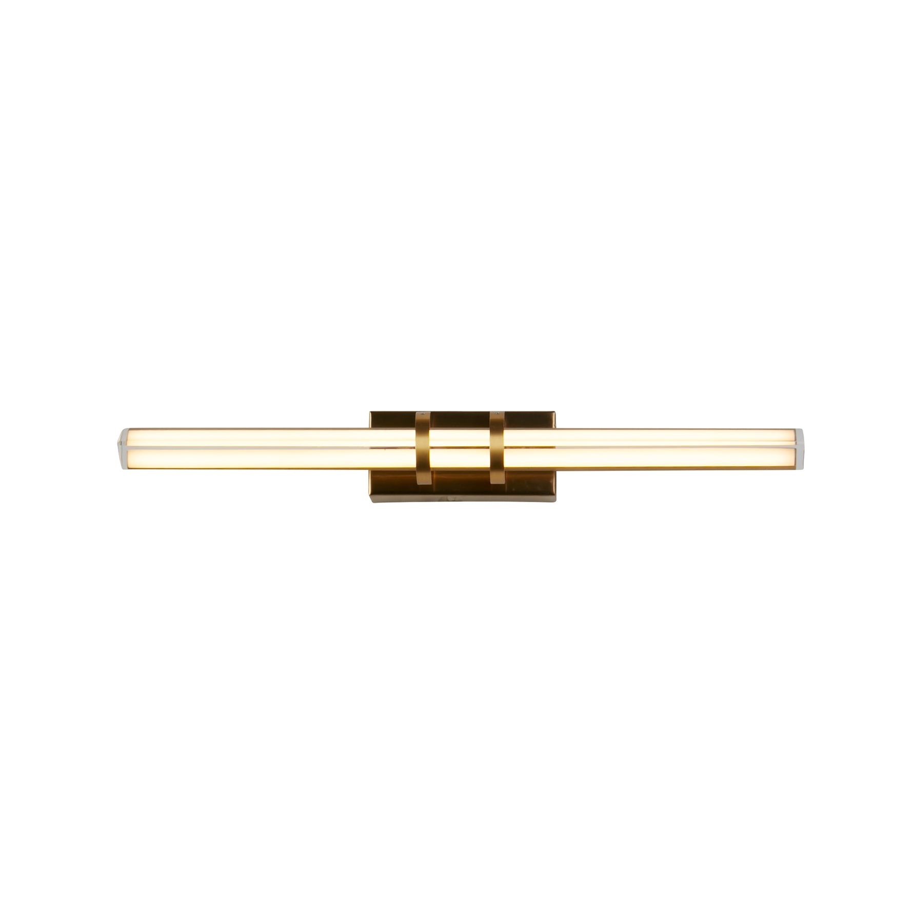 Parma LED Wall Light, Satin Brass Metal & Clear Glass