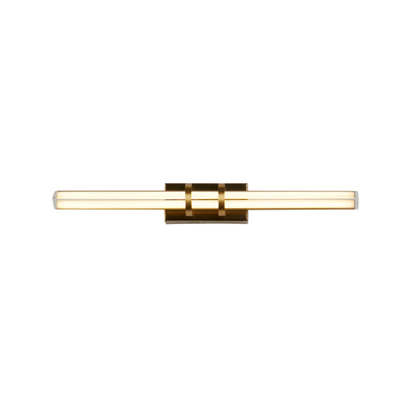 Parma LED Wall Light, Satin Brass Metal & Clear Glass