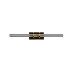 Searchlight Electric Parma LED Wall Light, Satin Brass Metal & Clear Glass 66412SB