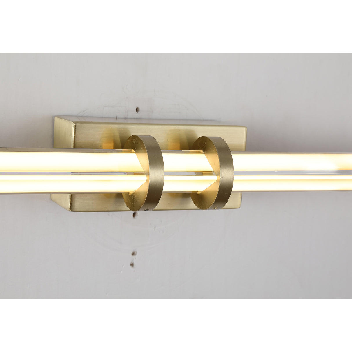 Searchlight Electric Parma LED Wall Light, Satin Brass Metal & Clear Glass 66412SB