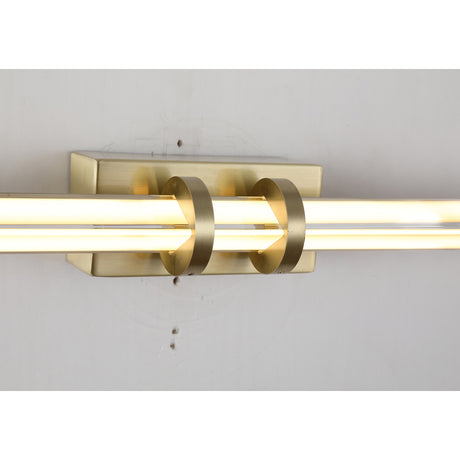 Searchlight Electric Parma LED Wall Light, Satin Brass Metal & Clear Glass 66412SB