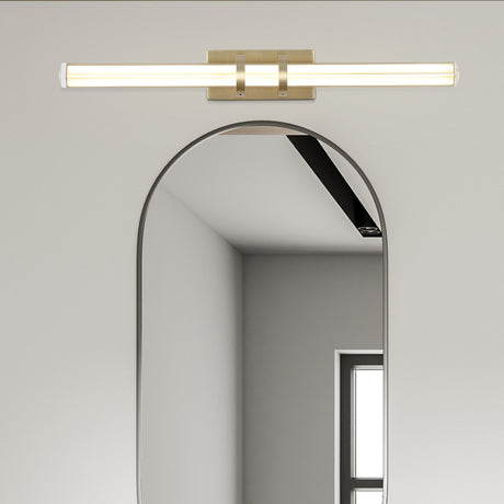 Searchlight Electric Parma LED Wall Light, Satin Brass Metal & Clear Glass 66412SB