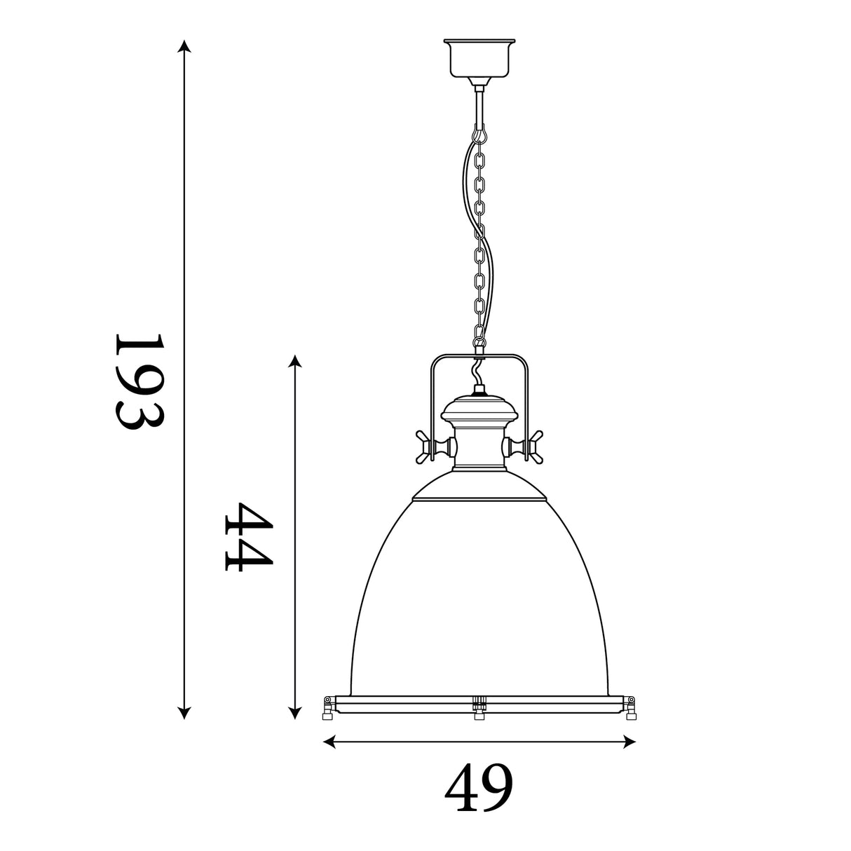 Searchlight Electric Industrial Pendant - Antique Brass & Clear Glass 6659