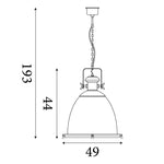 Searchlight Electric Industrial Pendant - Antique Brass & Clear Glass 6659