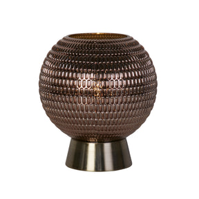Mila Table Lamp - Antique Brass Metal & Brown Glass