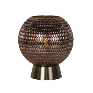 Mila Table Lamp - Antique Brass Metal & Brown Glass