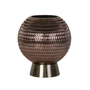 Searchlight Electric Mila Table Lamp - Antique Brass Metal & Brown Glass 67008AB