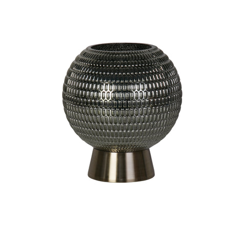 Searchlight Electric Mila Table Lamp - Brass Metal & Green Glass 67008PB