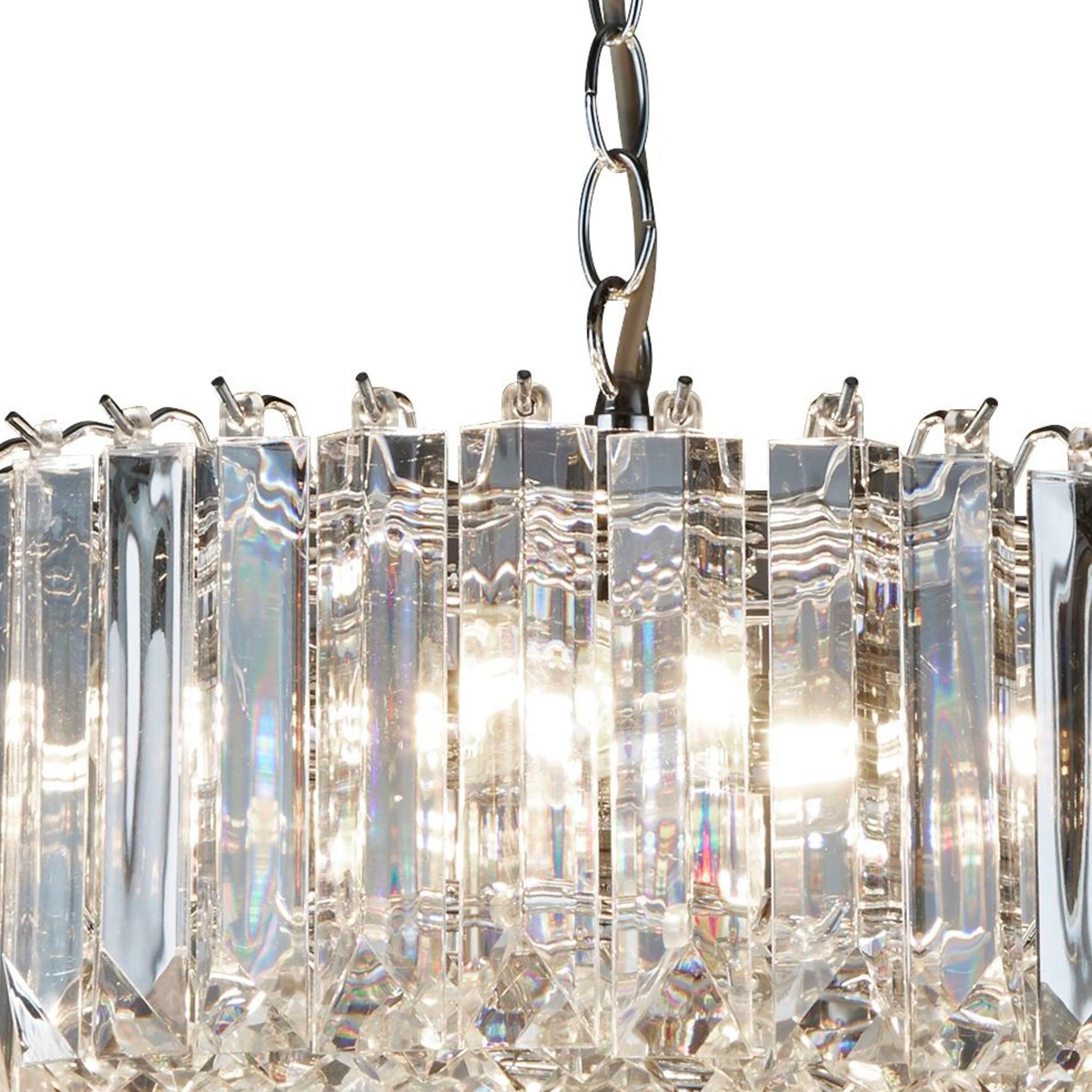 Searchlight Electric Sigma 4Lt Pendant - Chrome Metal & Acrylic 6715CC