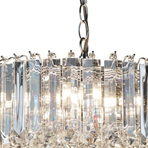 Searchlight Electric Sigma 4Lt Pendant - Chrome Metal & Acrylic 6715CC