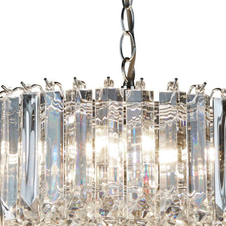 Searchlight Electric Sigma 4Lt Pendant - Chrome Metal & Acrylic 6715CC