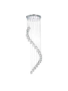 Ice Cube 20Lt Multi-Drop Pendant  - Chrome Metal & Glass