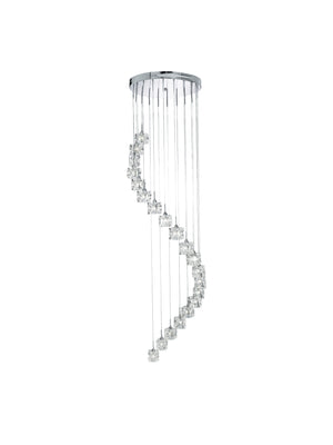 Ice Cube 20Lt Multi-Drop Pendant  - Chrome Metal & Glass