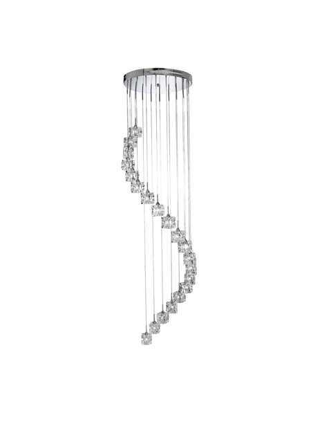 Searchlight Electric Ice Cube 20Lt Multi-Drop Pendant  - Chrome Metal & Glass 6720-20-LED
