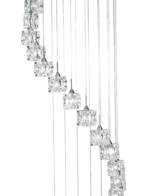 Searchlight Electric Ice Cube 20Lt Multi-Drop Pendant  - Chrome Metal & Glass 6720-20-LED