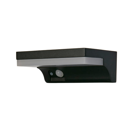 Searchlight Electric Solar Outdoor Wall Light - Black Metal & White Polycarbonate 67417BK