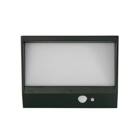 Searchlight Electric Solar Outdoor Wall Light - Black Metal & White Polycarbonate 67418BK