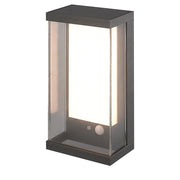 Solar Outdoor Wall Light - Black Metal & White Polycarbonate