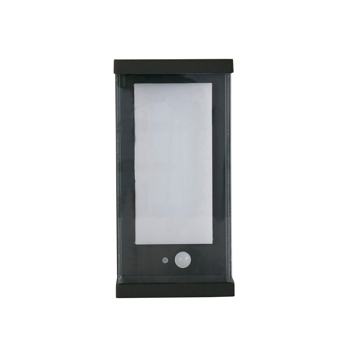 Searchlight Electric Solar Outdoor Wall Light - Black Metal & White Polycarbonate 67419BK