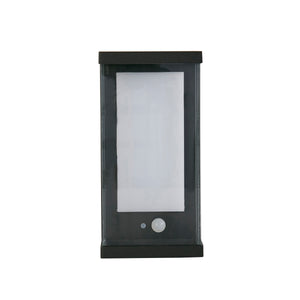 Searchlight Electric Solar Outdoor Wall Light - Black Metal & White Polycarbonate 67419BK