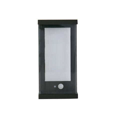 Searchlight Electric Solar Outdoor Wall Light - Black Metal & White Polycarbonate 67419BK