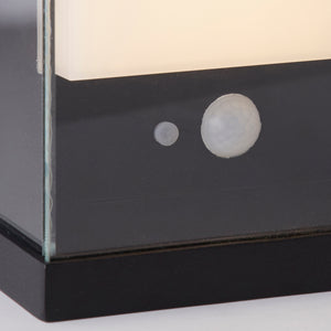 Searchlight Electric Solar Outdoor Wall Light - Black Metal & White Polycarbonate 67419BK
