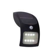 Solar Outdoor Wall Light - Black Metal & White Polycarbonate