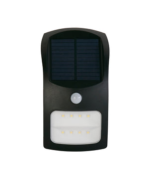 Searchlight Electric Solar Outdoor Wall Light - Black Metal & White Polycarbonate 67420BK-PIR