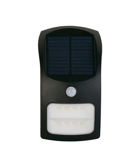 Searchlight Electric Solar Outdoor Wall Light - Black Metal & White Polycarbonate 67420BK-PIR