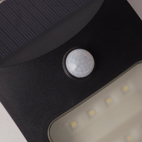 Searchlight Electric Solar Outdoor Wall Light - Black Metal & White Polycarbonate 67420BK-PIR