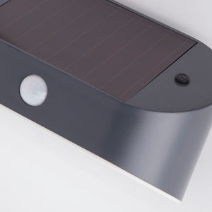 Searchlight Electric Solar Outdoor Wall Light - Black Metal & White Polycarbonate 67421BK-PIR