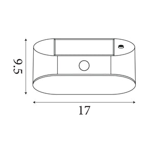 Searchlight Electric Solar Outdoor Wall Light - Black Metal & White Polycarbonate 67421BK-PIR