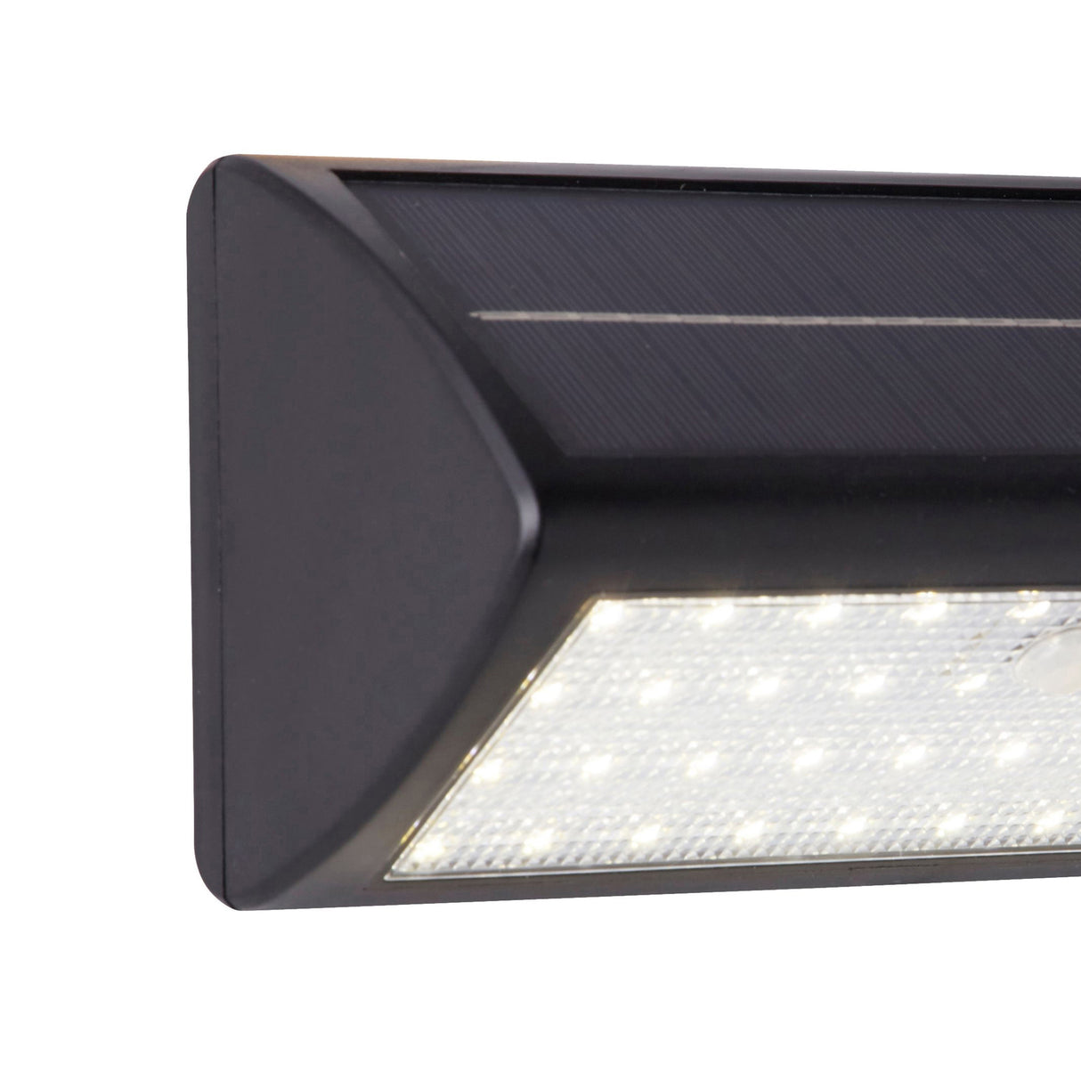 Searchlight Electric Solar Outdoor Wall Light - Black Metal & White Polycarbonate 67422BK-PIR