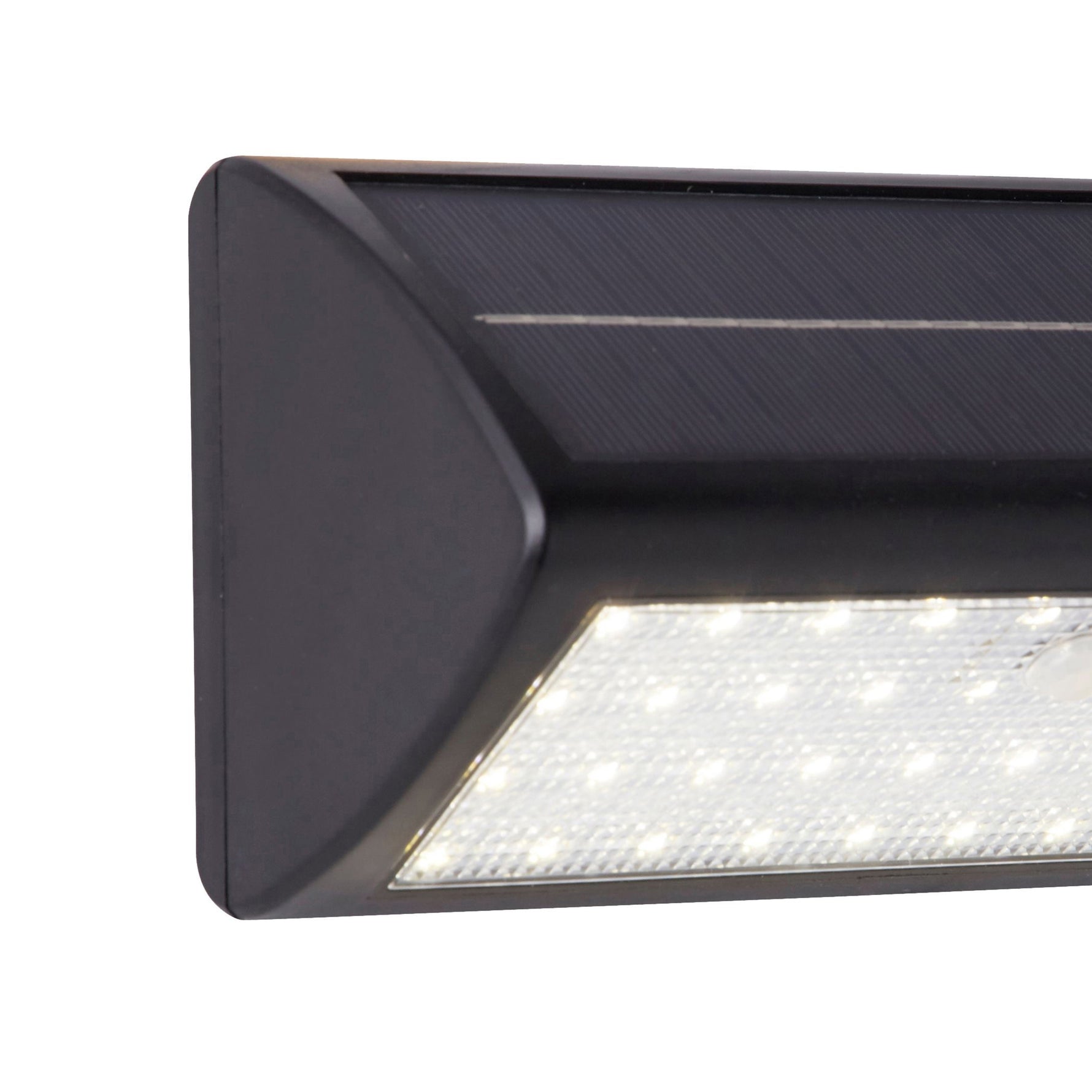 Searchlight Electric Solar Outdoor Wall Light - Black Metal & White Polycarbonate 67422BK-PIR