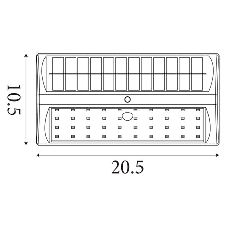 Searchlight Electric Solar Outdoor Wall Light - Black Metal & White Polycarbonate 67422BK-PIR