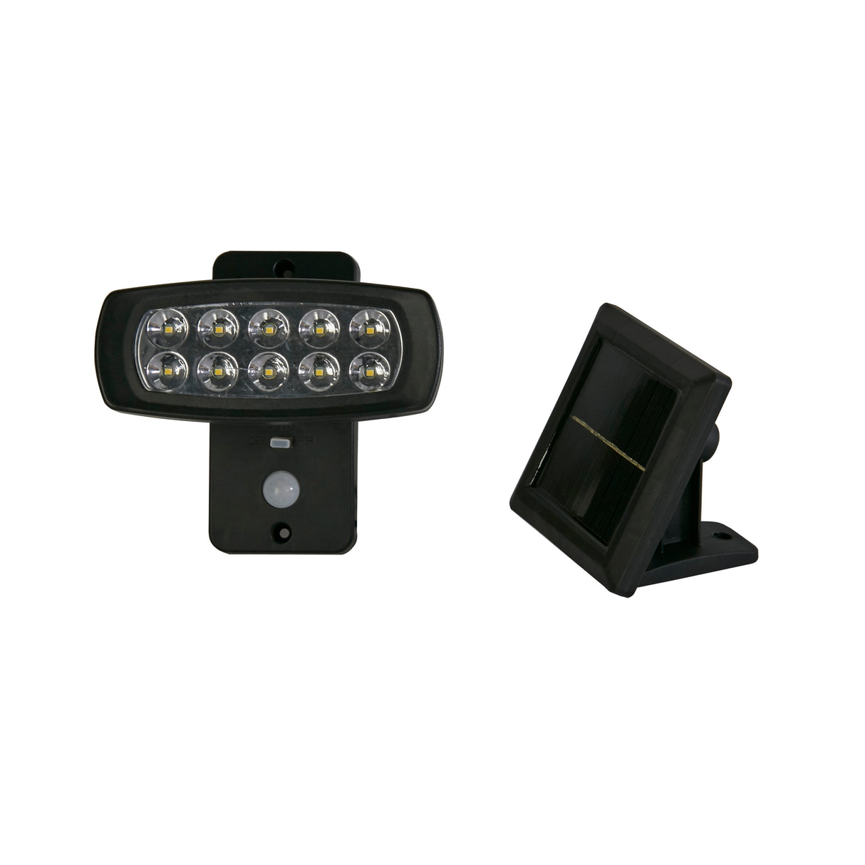 Searchlight Electric Solar Outdoor Wall Light - ABS & Clear Polycarbonate 67423BK-PIR