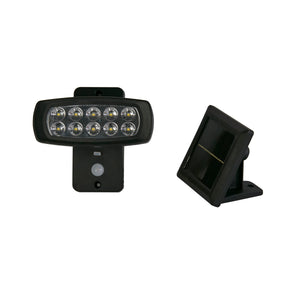 Searchlight Electric Solar Outdoor Wall Light - ABS & Clear Polycarbonate 67423BK-PIR