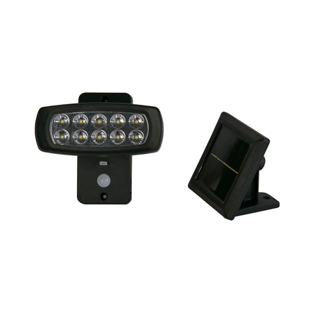 Searchlight Electric Solar Outdoor Wall Light - ABS & Clear Polycarbonate 67423BK-PIR