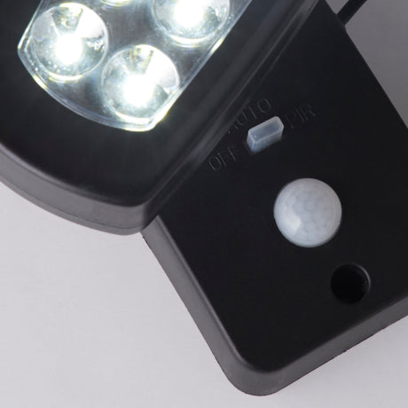 Searchlight Electric Solar Outdoor Wall Light - ABS & Clear Polycarbonate 67423BK-PIR