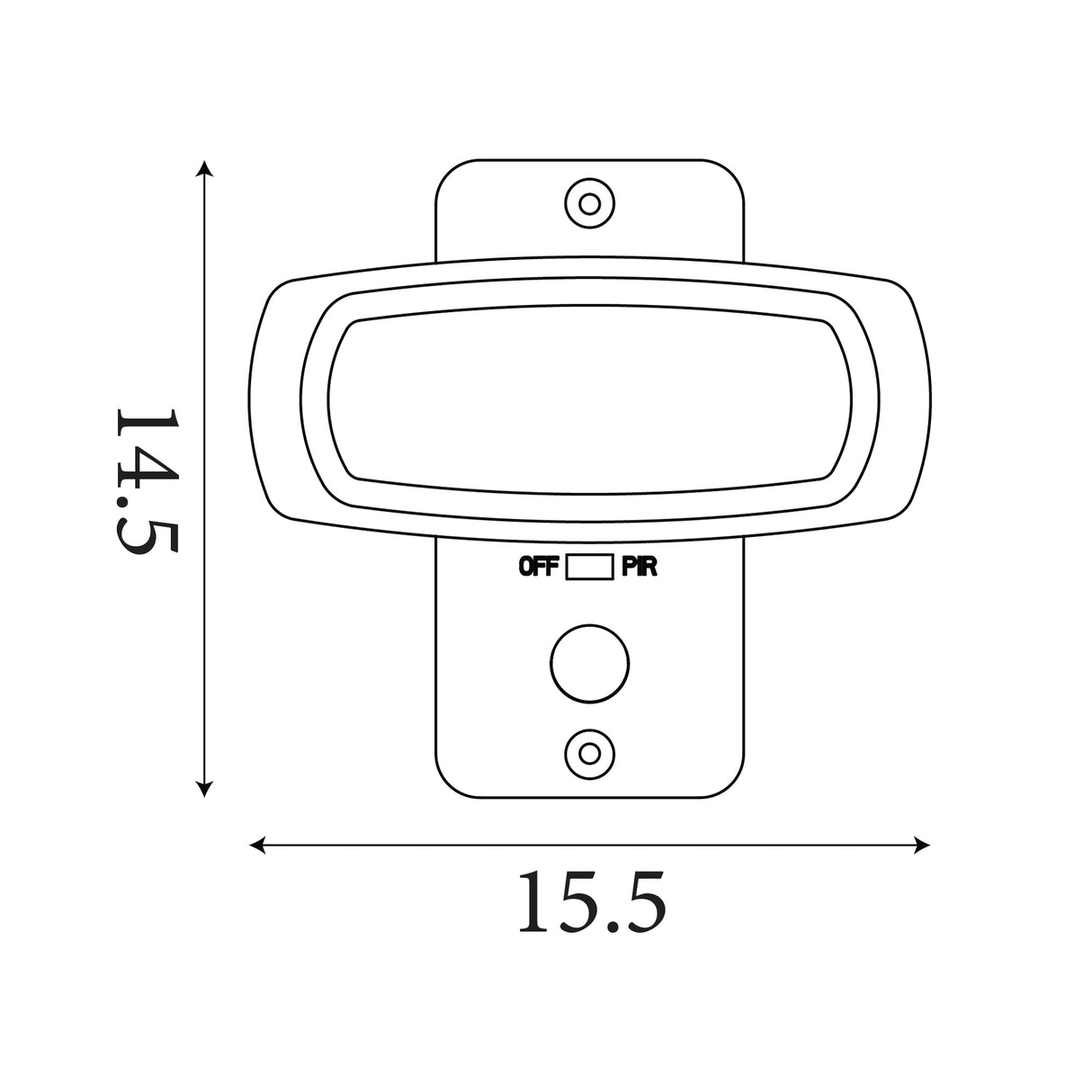 Searchlight Electric Solar Outdoor Wall Light - ABS & Clear Polycarbonate 67423BK-PIR
