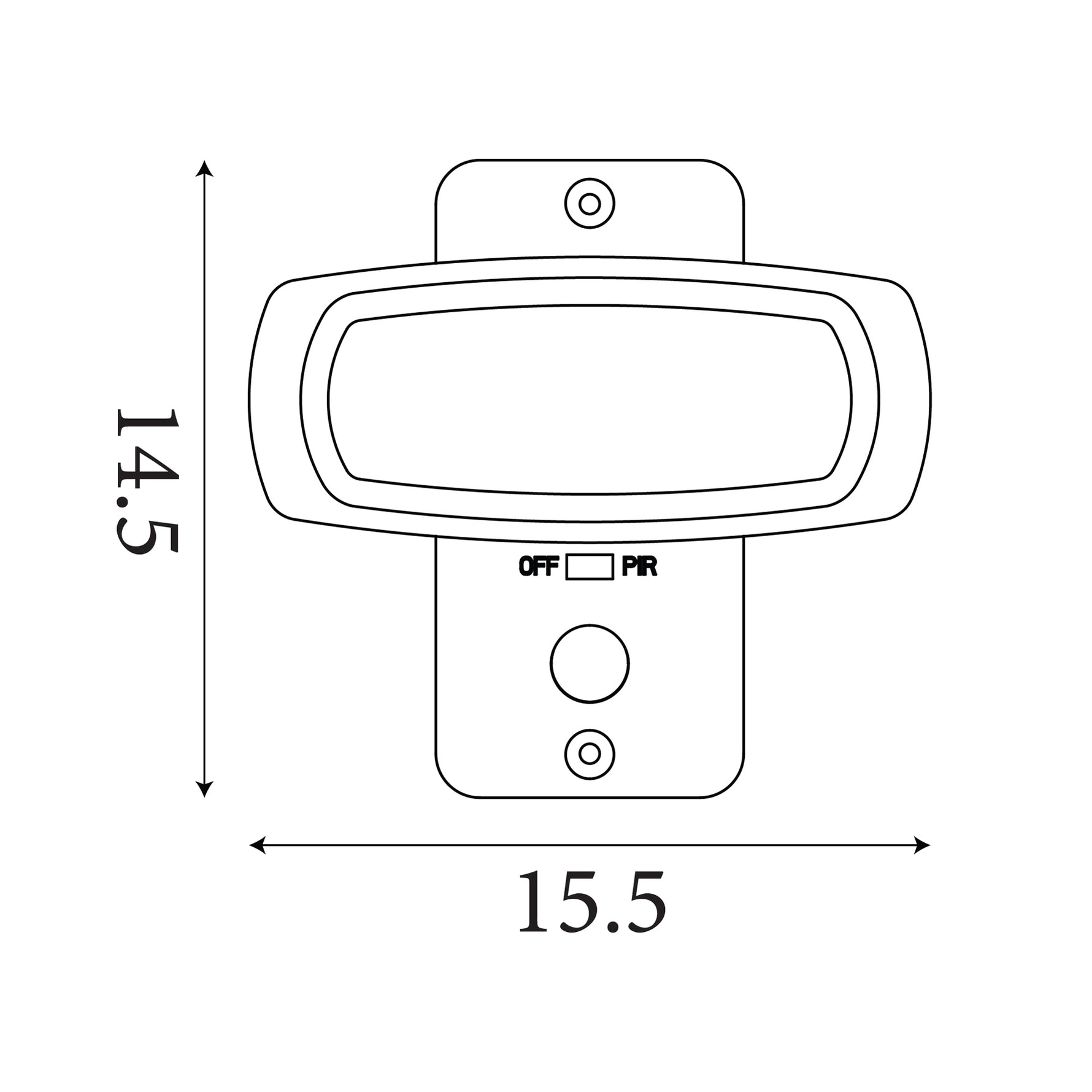 Searchlight Electric Solar Outdoor Wall Light - ABS & Clear Polycarbonate 67423BK-PIR